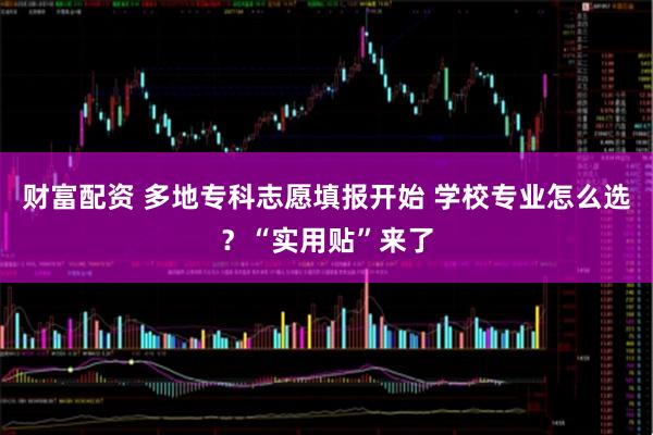财富配资 多地专科志愿填报开始 学校专业怎么选？“实用贴”来了
