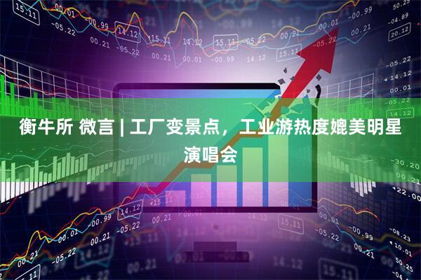 衡牛所 微言 | 工厂变景点，工业游热度媲美明星演唱会
